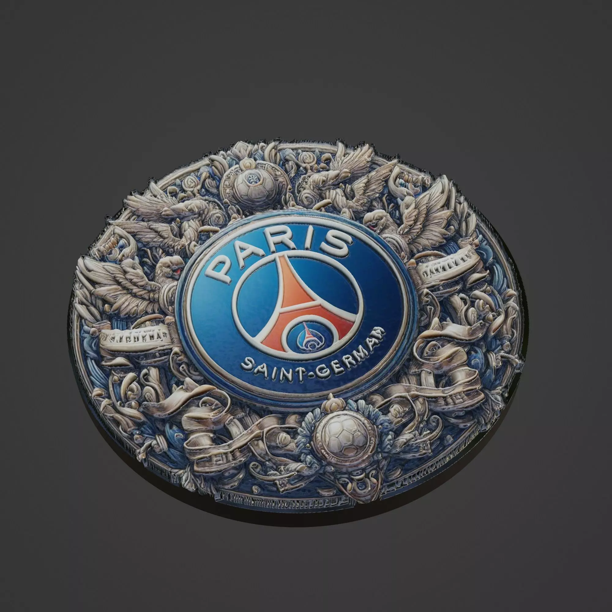 Paris saint-germain Football Medallion 3D print model_0