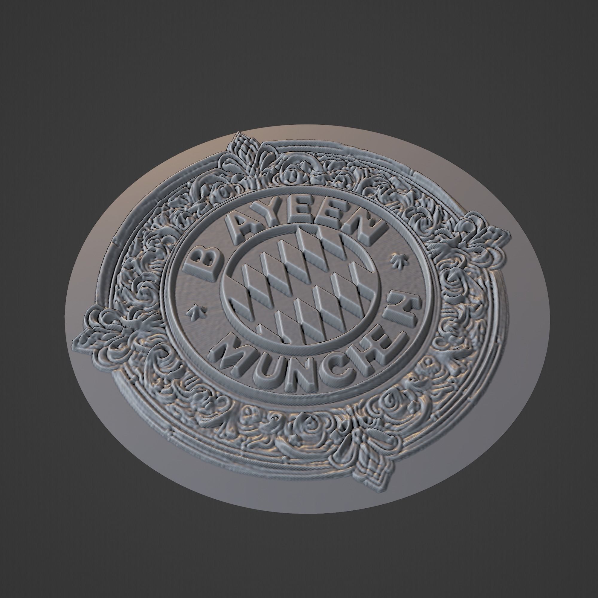 Bayern munchen Football Medallion 3D print model_1