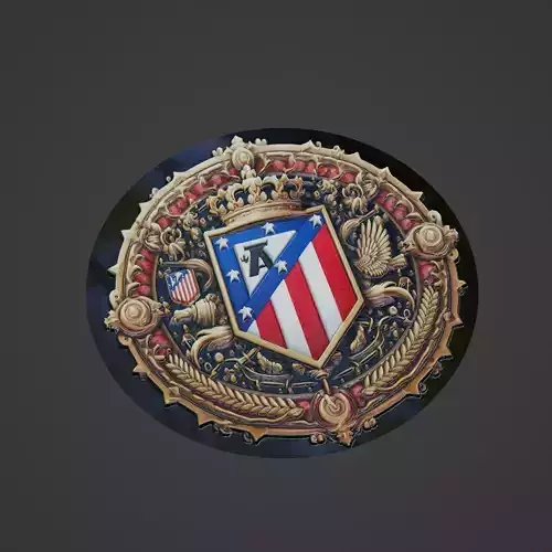 Atletico madrid Football Medallion 3D print model