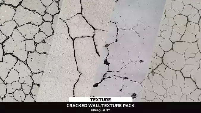 30 - Cracked Wall Texture Pack - With Normals