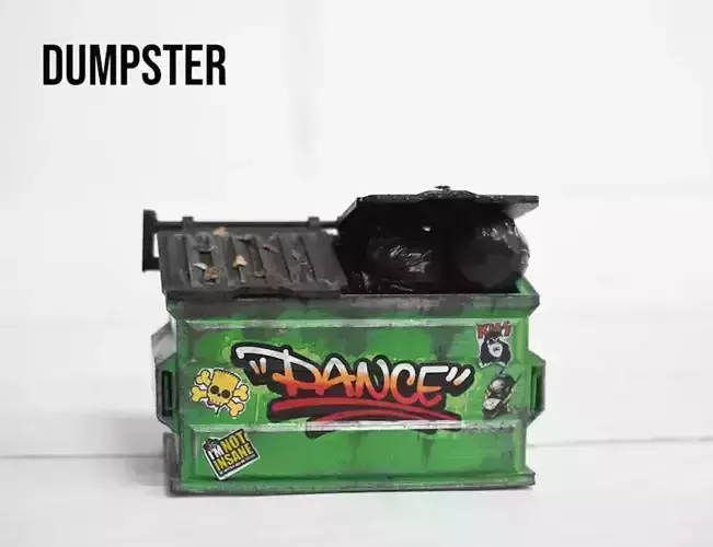 DUMPSTER OLD GARBAGE CONTAINER 3D print model