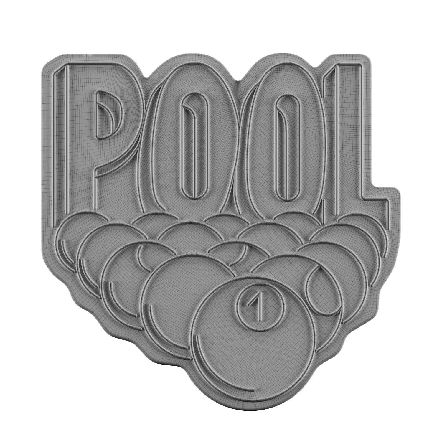 Billiard Pool Neon Sign 3D model_2