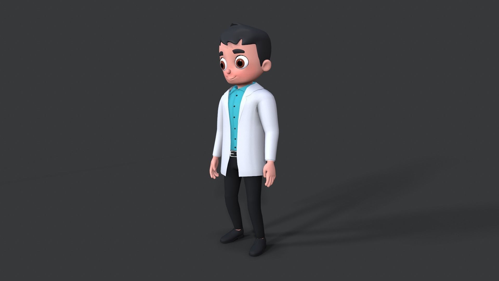 Low Poly Community Helper Dentist - Male 3D model_10