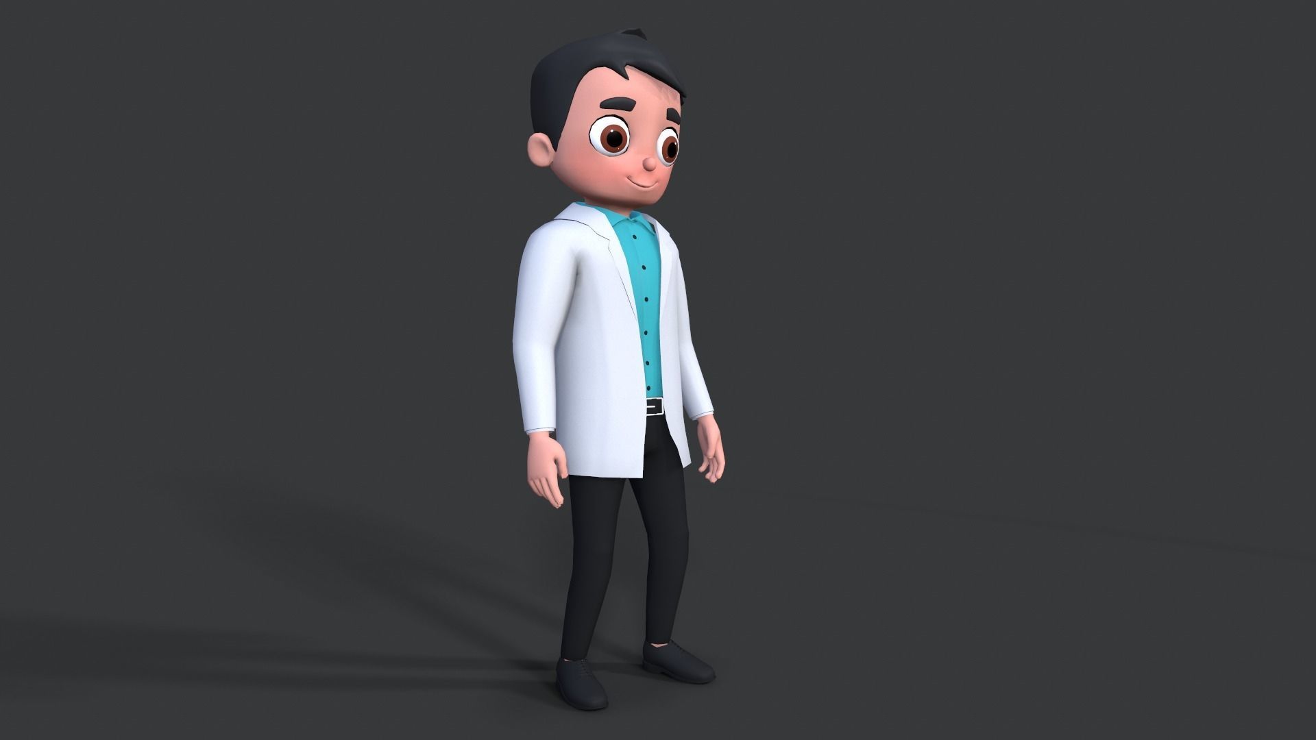 Low Poly Community Helper Dentist - Male 3D model_7