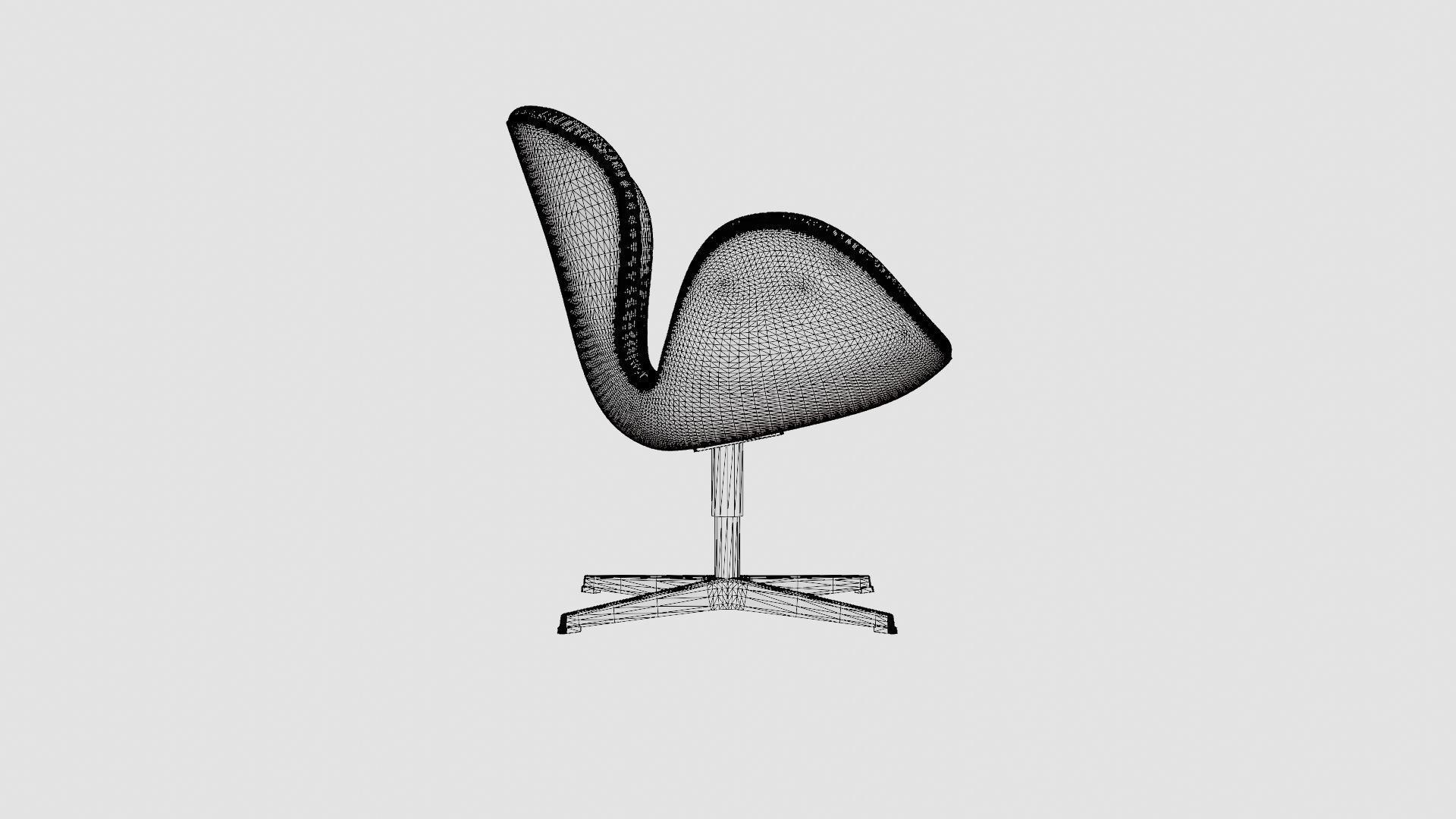The Swan by Arne Jacobsen Armchair Low-poly 3D model_8