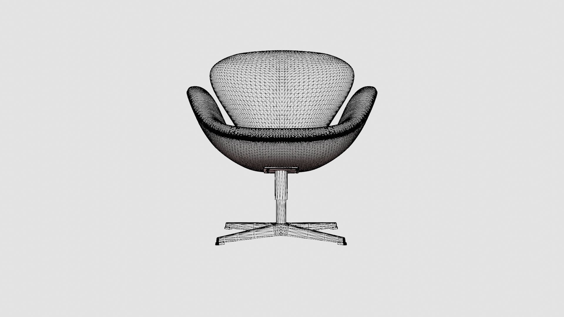 The Swan by Arne Jacobsen Armchair Low-poly 3D model_6