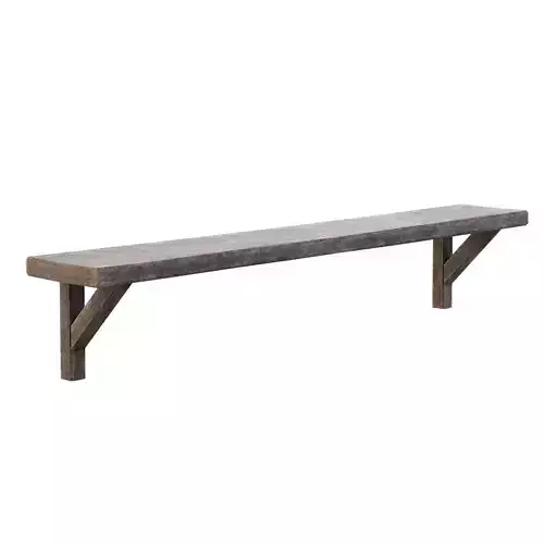 Old Wooden Wall Shelf 3D model