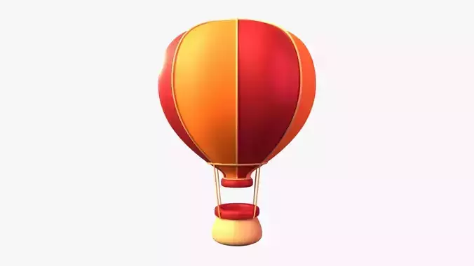 Hot Air Balloon 3D Illustration