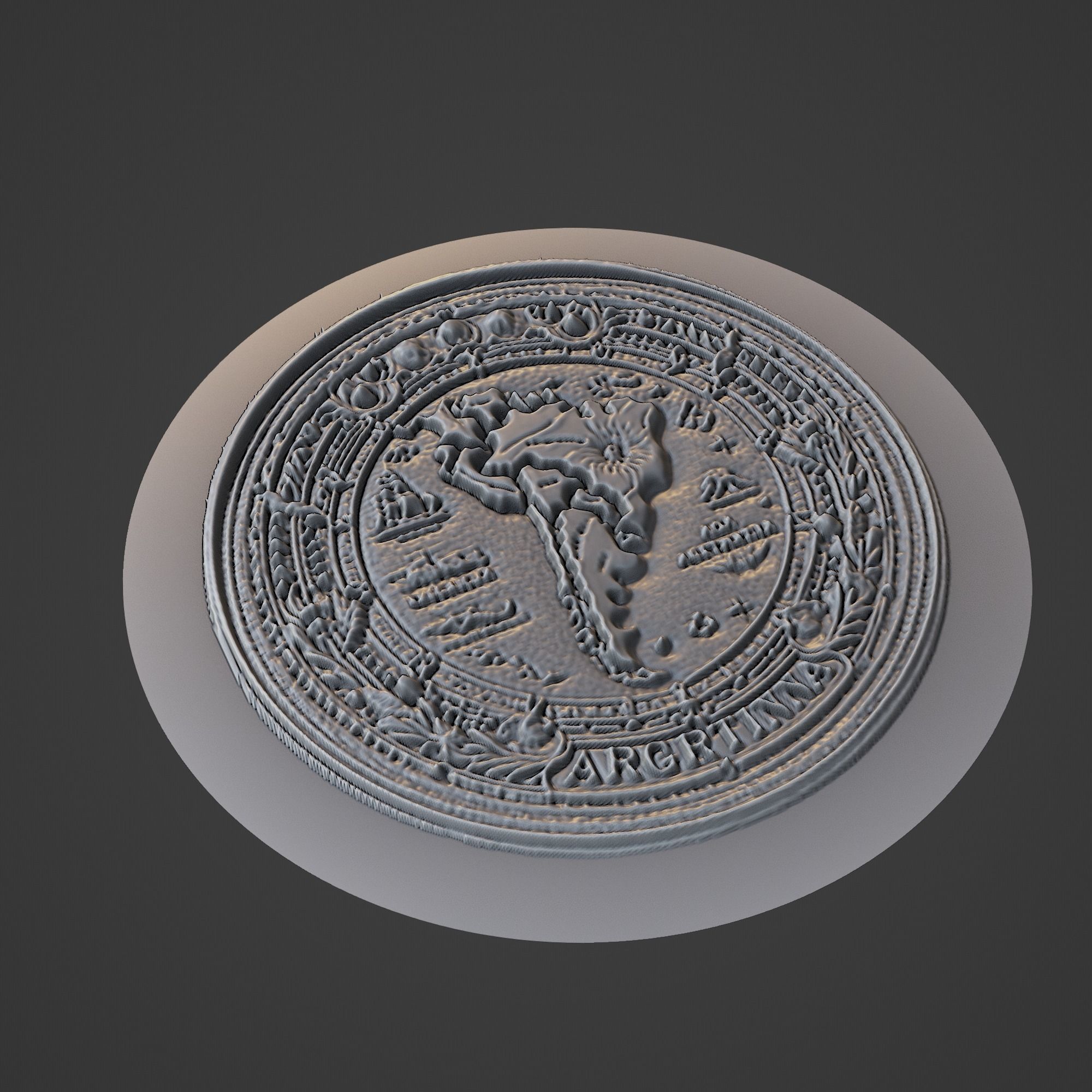 Argentina Country Medallion 3D print model_1