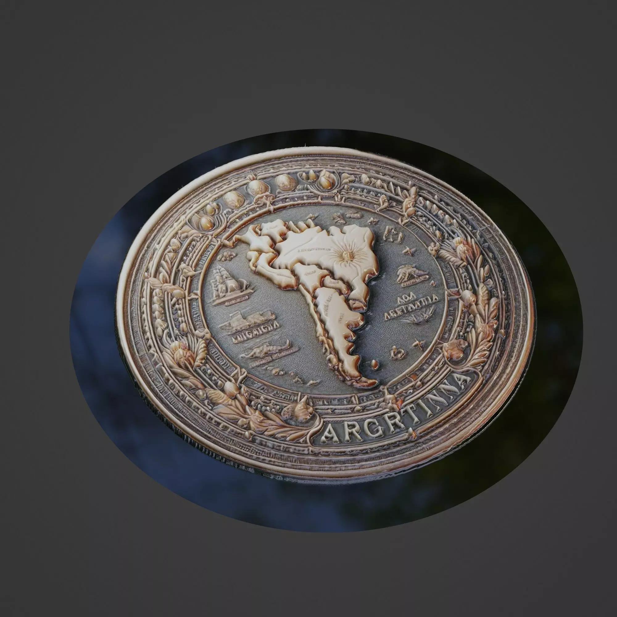 Argentina Country Medallion 3D print model_0