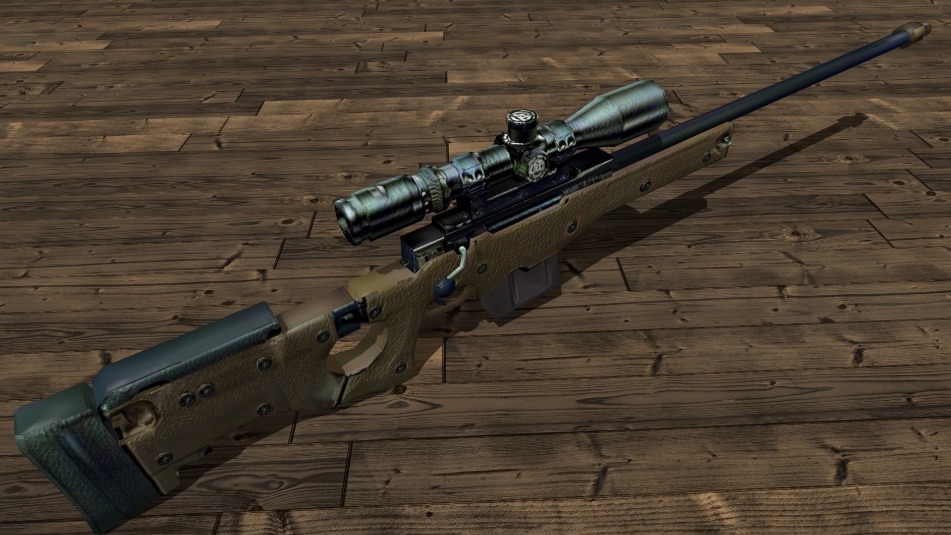 Vintage Sniper PS2 Style 3D Model A Blast from the Past Low-poly 3D model_3