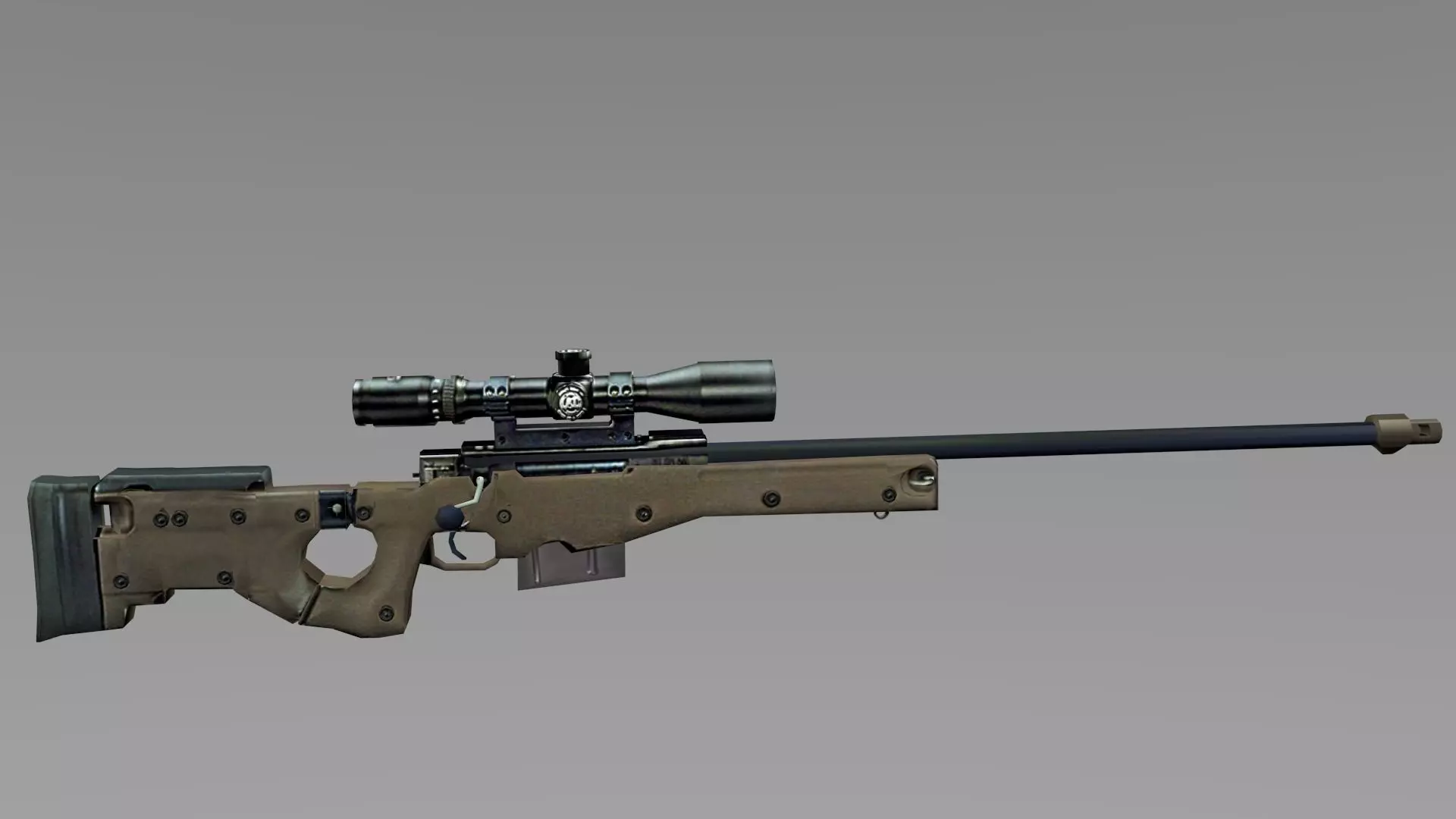 Vintage Sniper PS2 Style 3D Model A Blast from the Past Low-poly 3D model_0