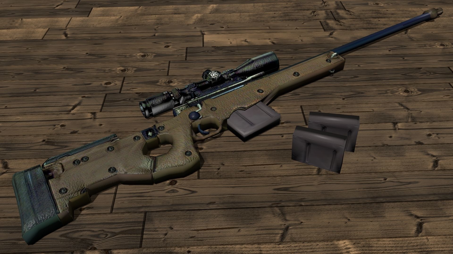 Vintage Sniper PS2 Style 3D Model A Blast from the Past Low-poly 3D model_2