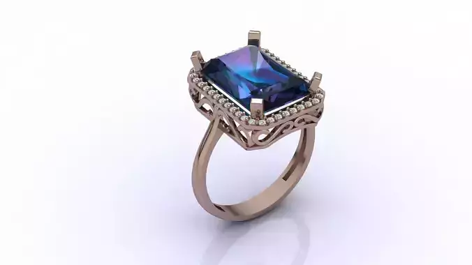 STL 3DM Women Ring Womens Ring Diamonds With Stone Model 3D print model