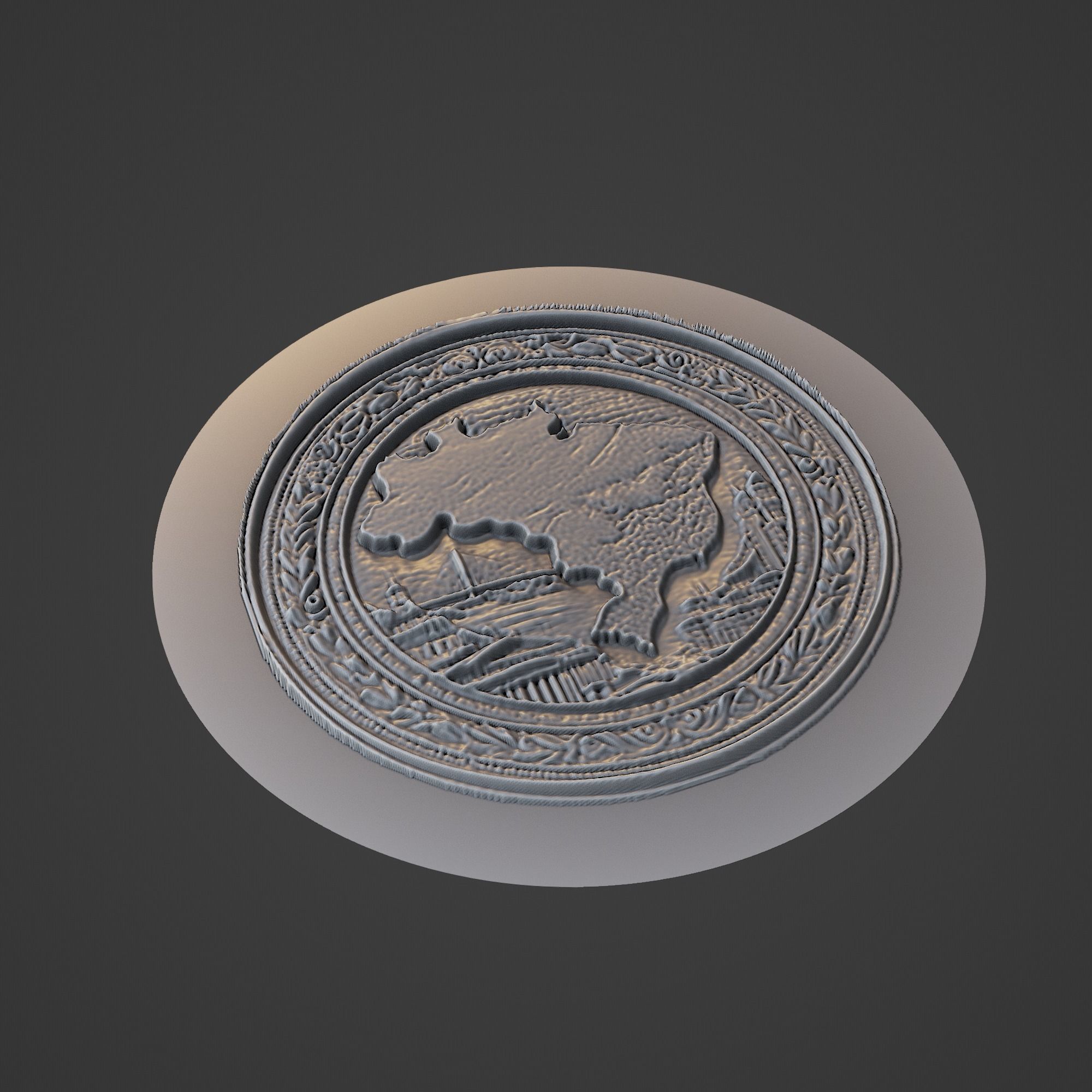 Brazil Country Medallion 3D print model_1