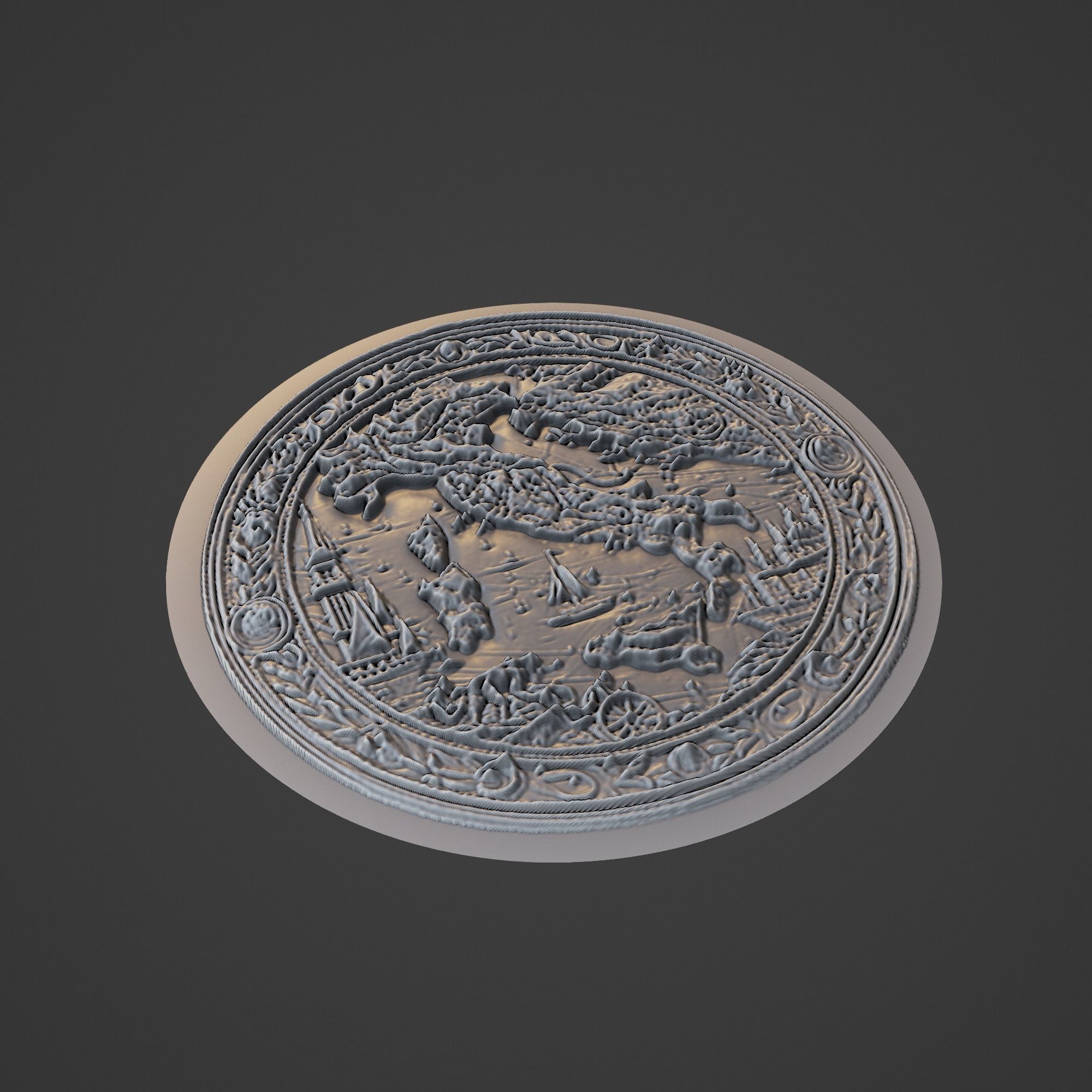 Italy Country Medallion 3D print model_1