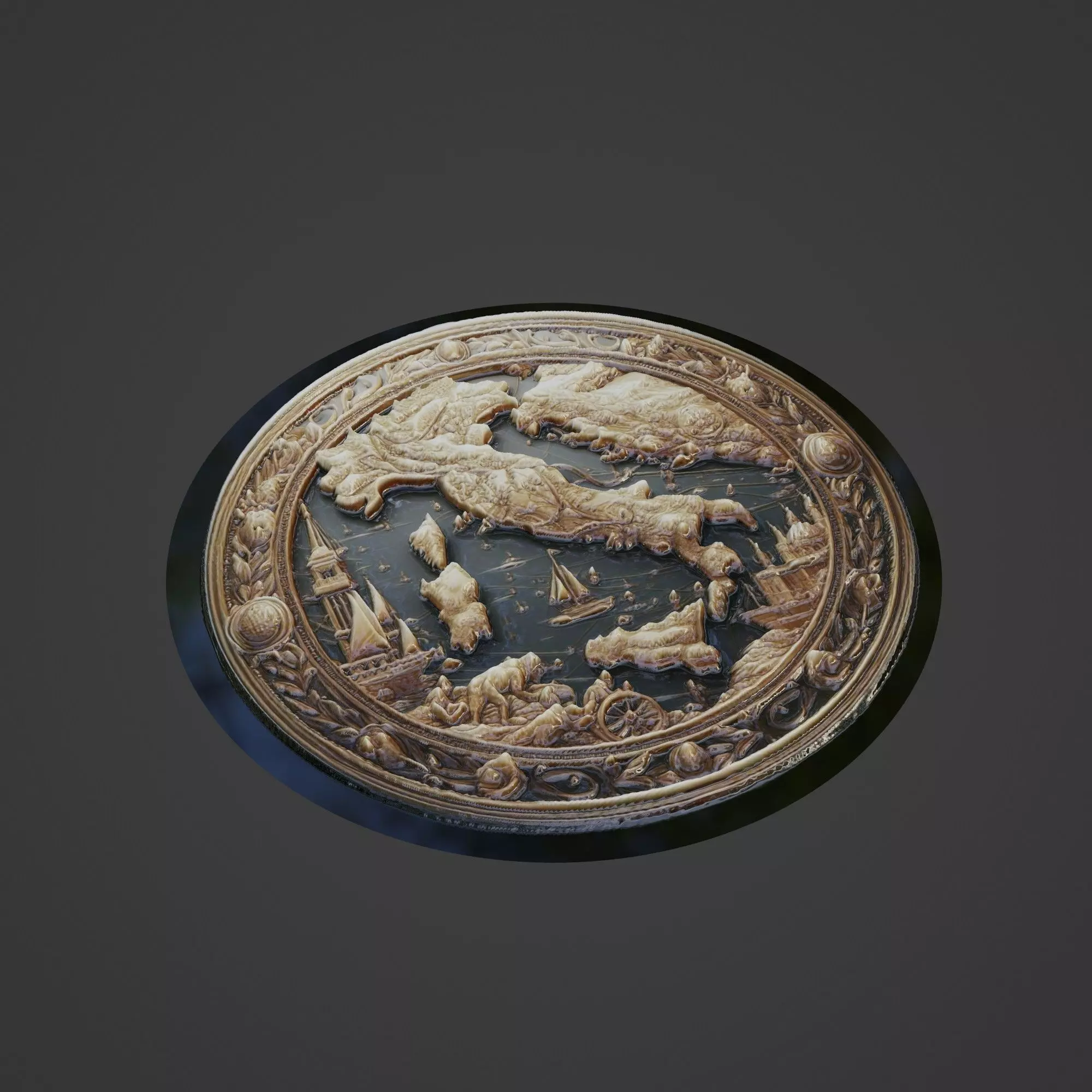 Italy Country Medallion 3D print model_0