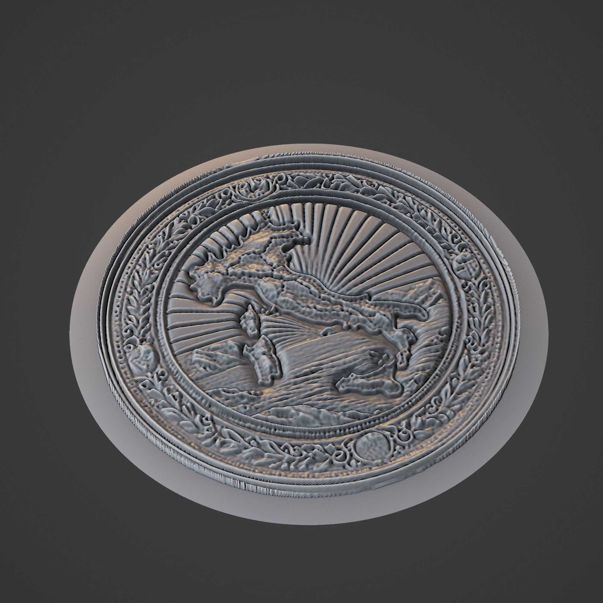 Italy Country Medallion 3D print model_1