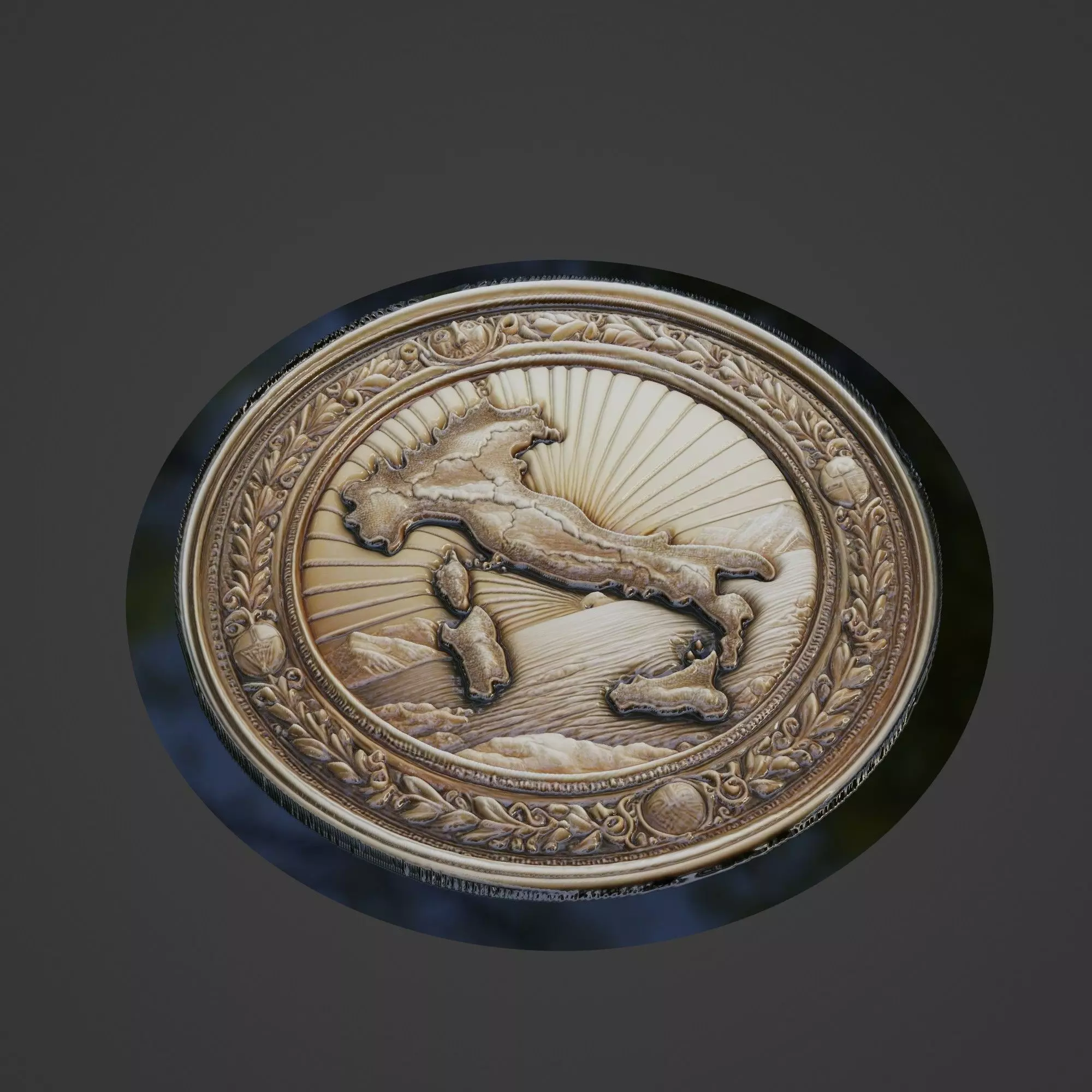 Italy Country Medallion 3D print model_0