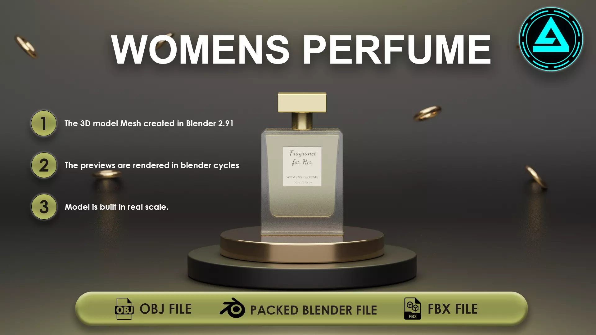 Perfume Low-poly 3D model_0