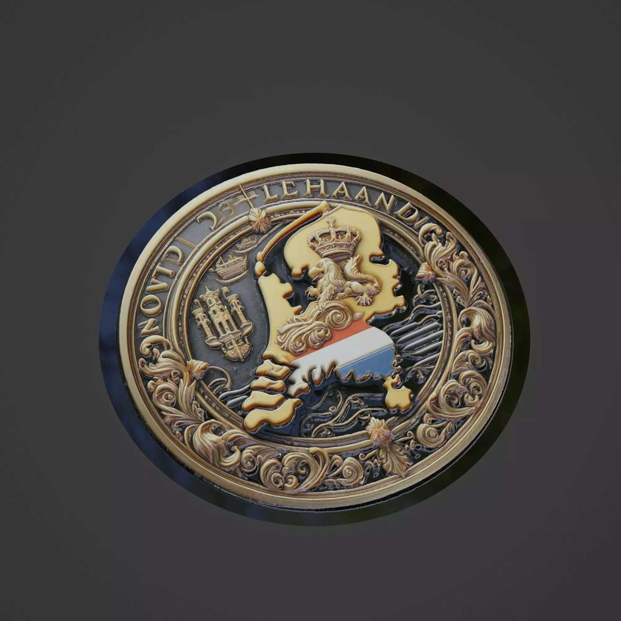 Netherlands Country Medallion 3D print model_0