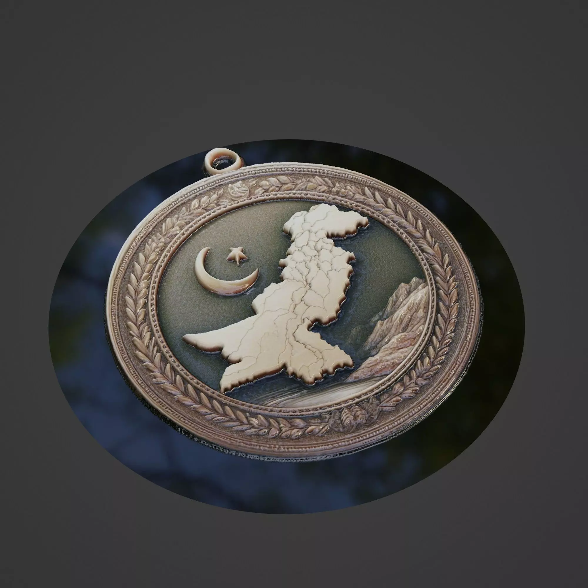 Pakistan Country Medallion 3D print model_0