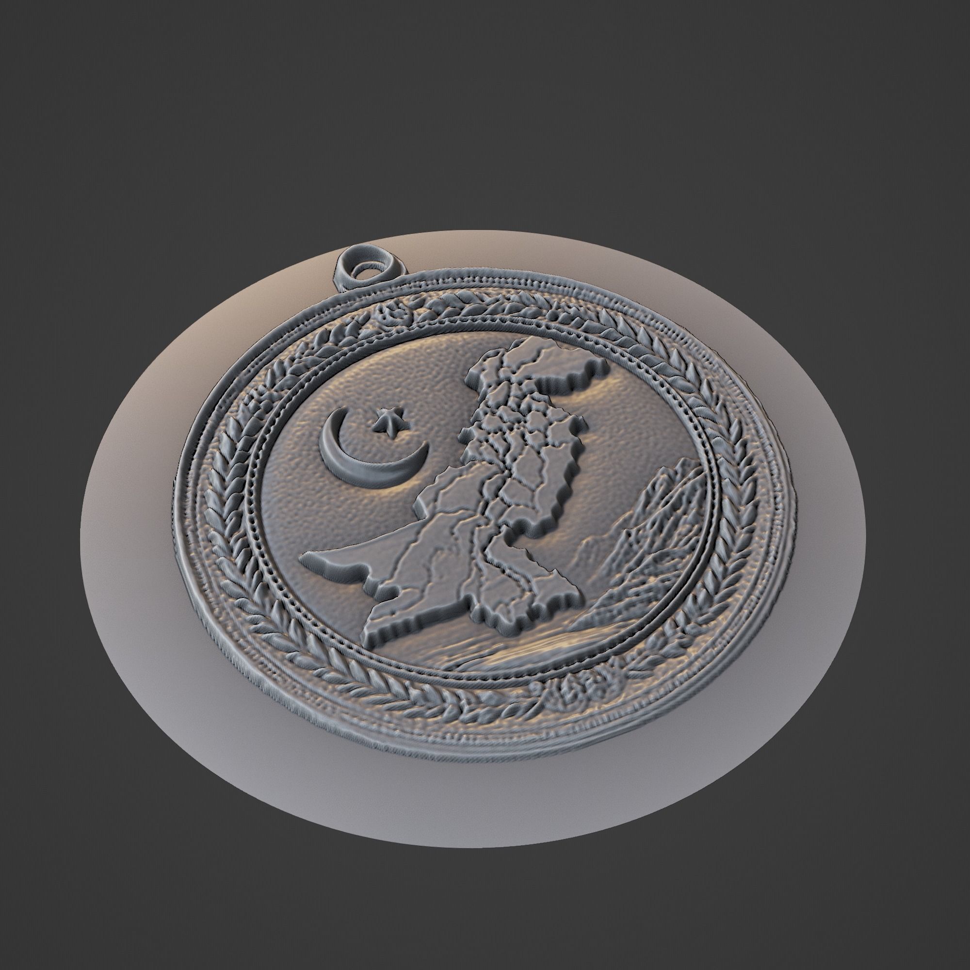 Pakistan Country Medallion 3D print model_1