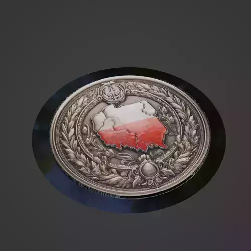 Poland Country Medallion 3D print model
