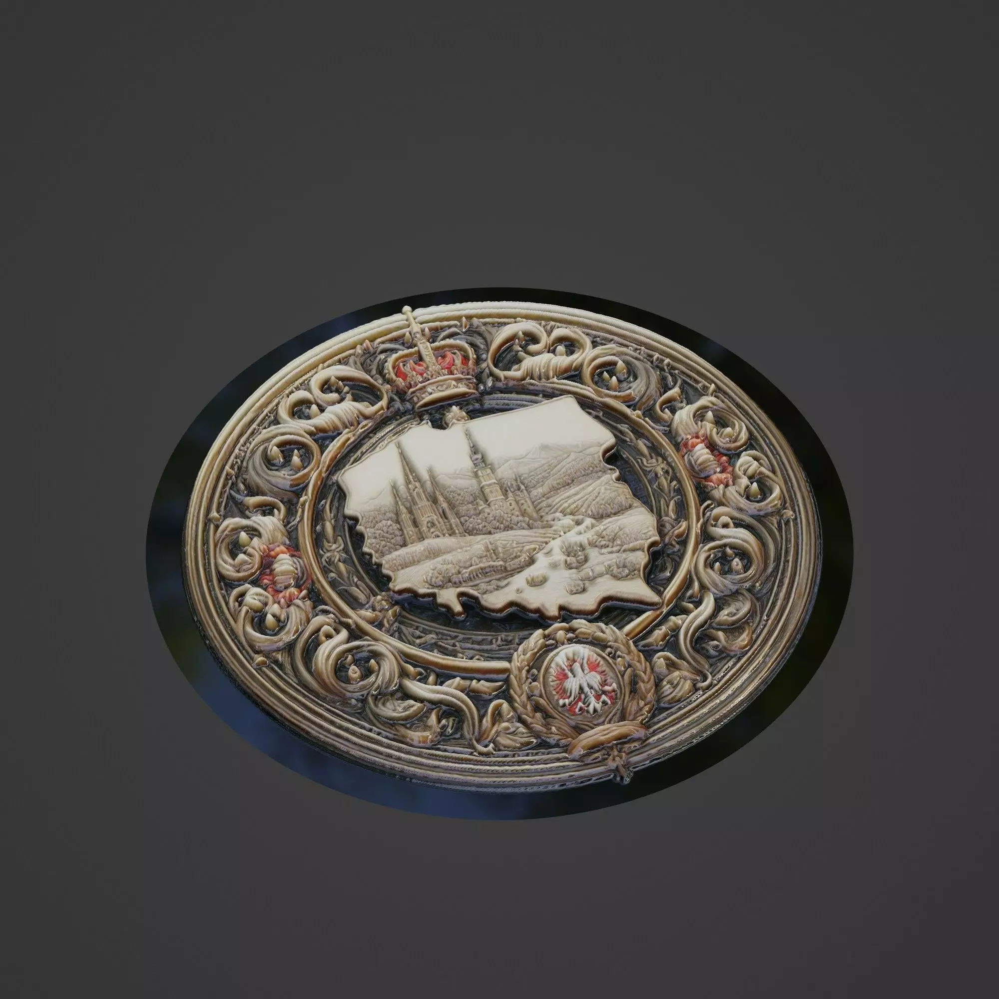 Poland Country Medallion 3D print model_0