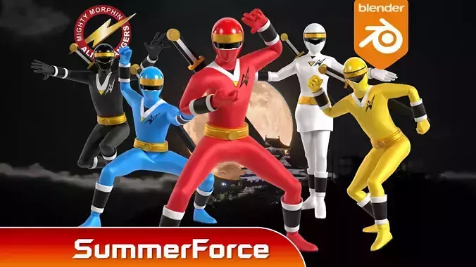 Mighty Morphin Alien Rangers 3D Model Collection