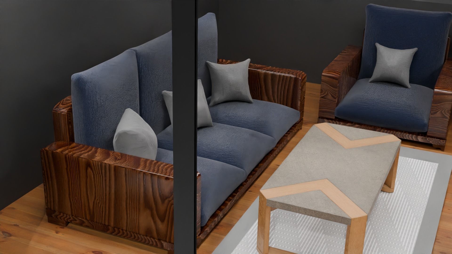 GREY THEME HOUSE 3D model_1