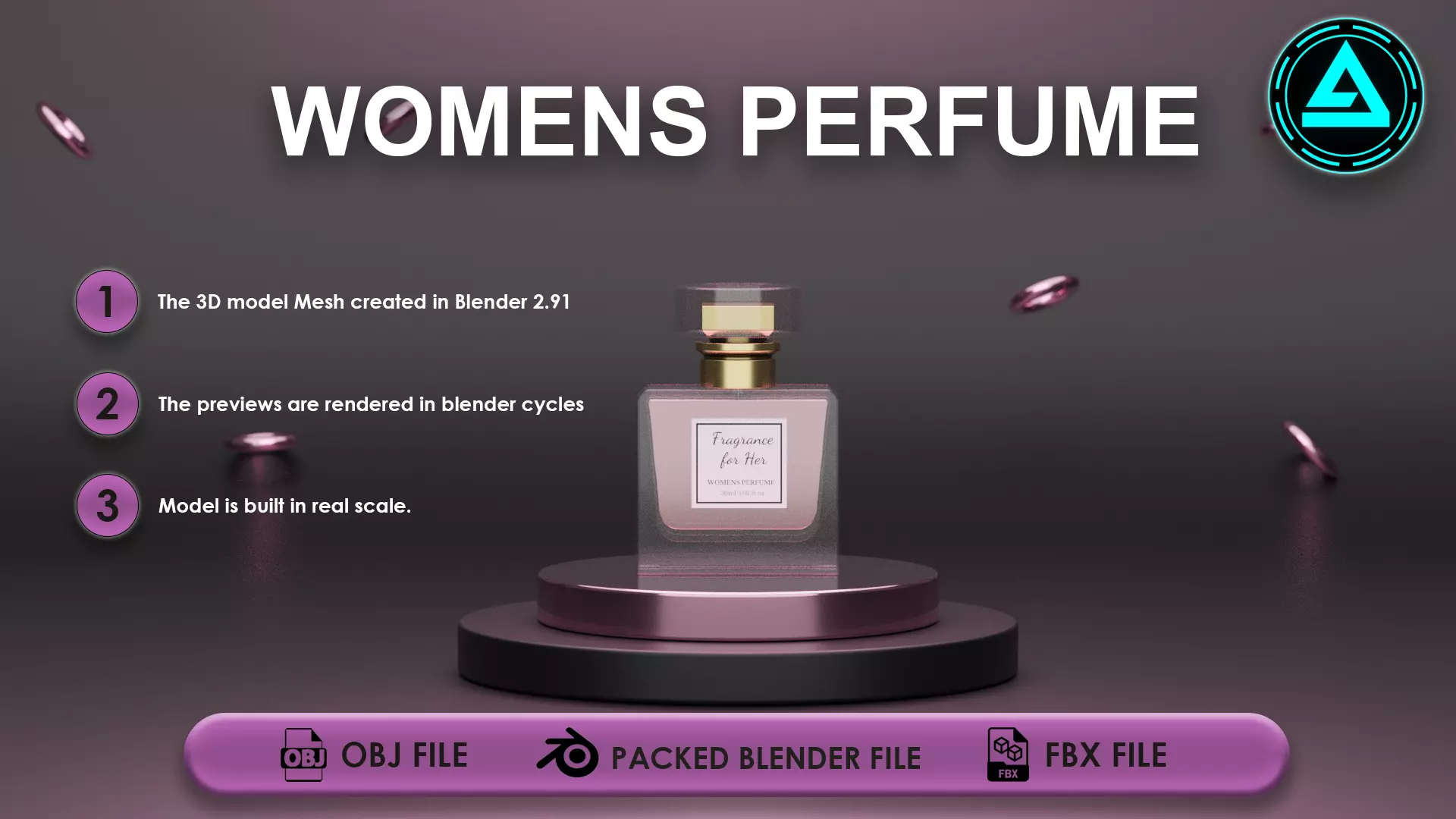 Perfume Low-poly 3D model_0