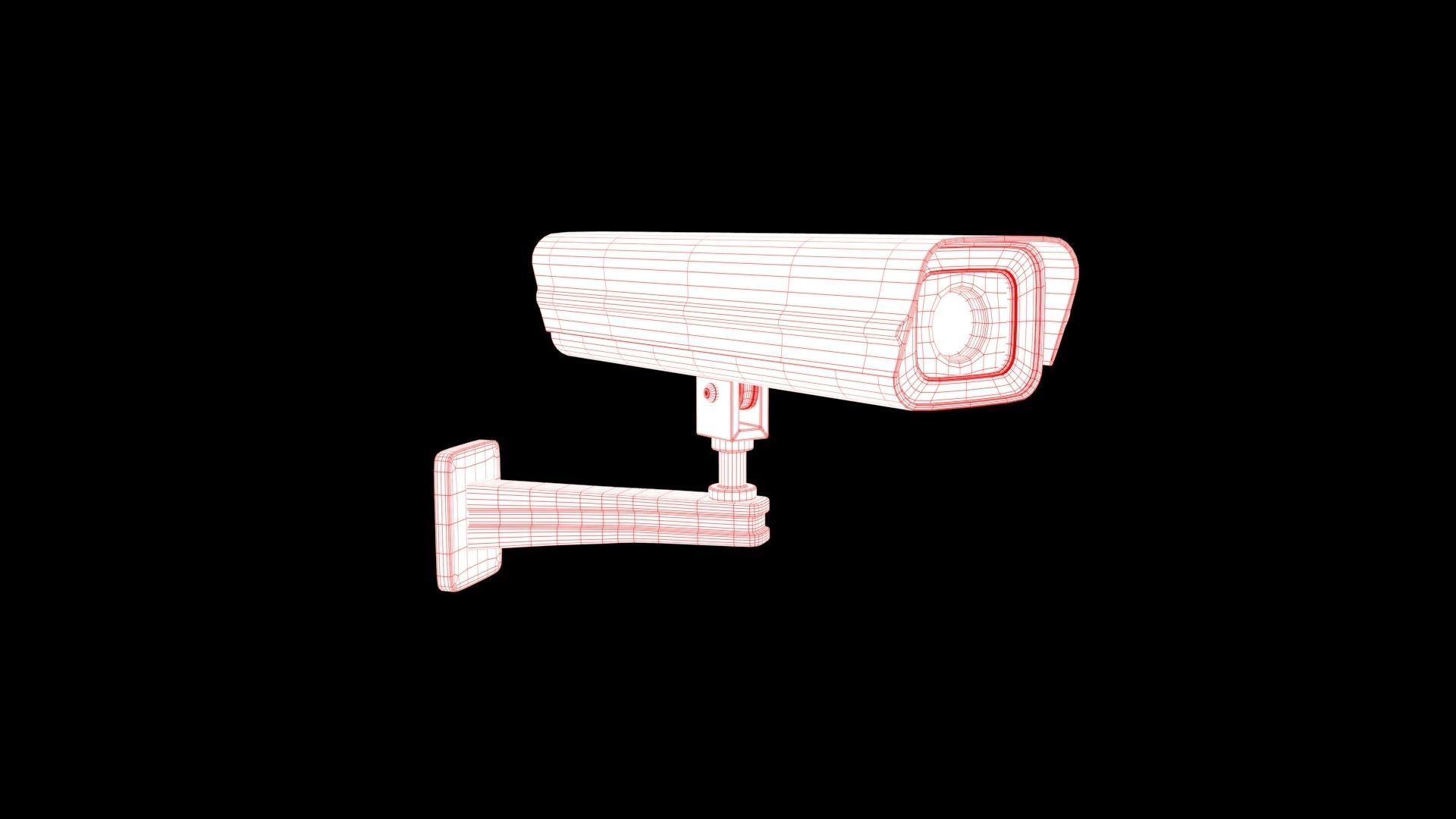 Surveillance Camera Low-poly 3D model_7