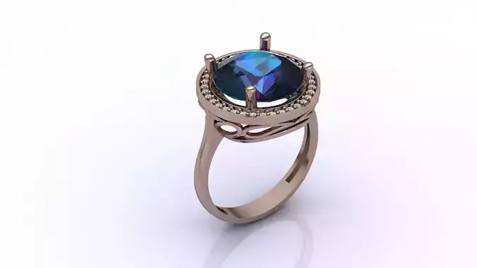STL 3DM Women Ring Womens Ring Diamonds With Stone Model 3D print model