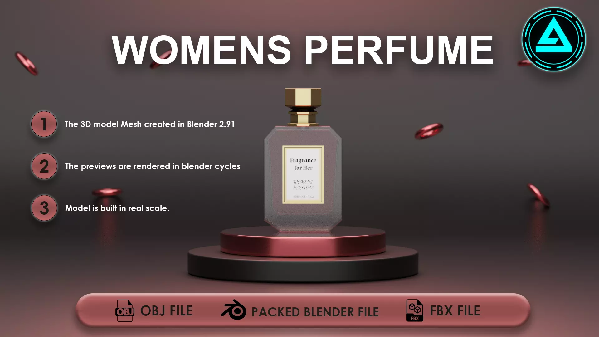 Perfume Low-poly 3D model_0