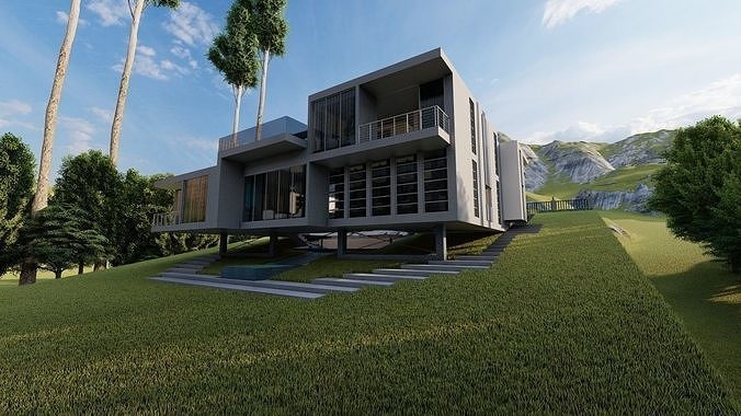 Casa Scene-villa-modern house 3D model