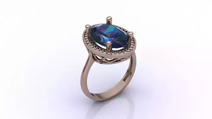 STL 3DM Women Ring Womens Ring Diamonds With Stone Model 3D  3D print model