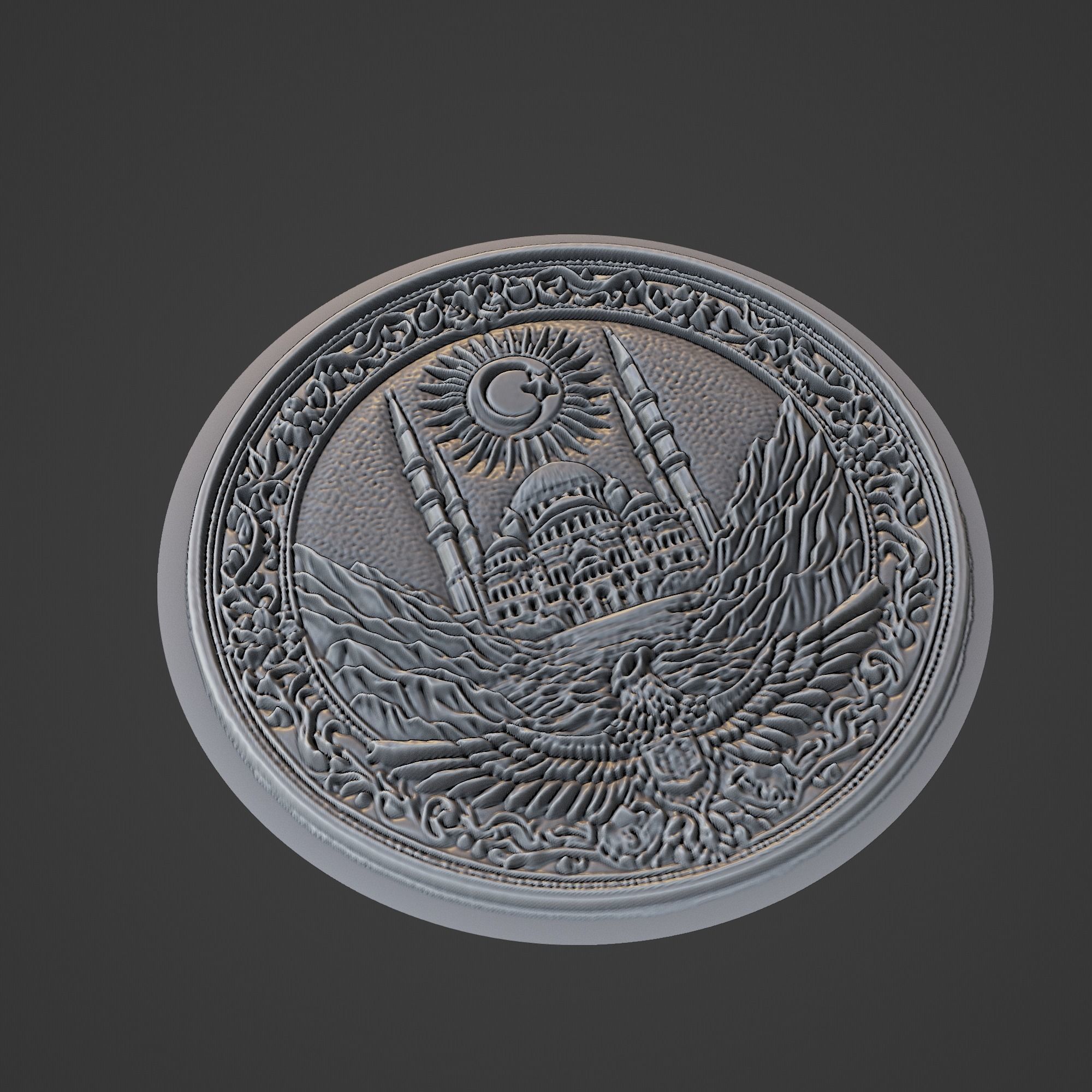 Turkey Country Medallion 3D print model_1
