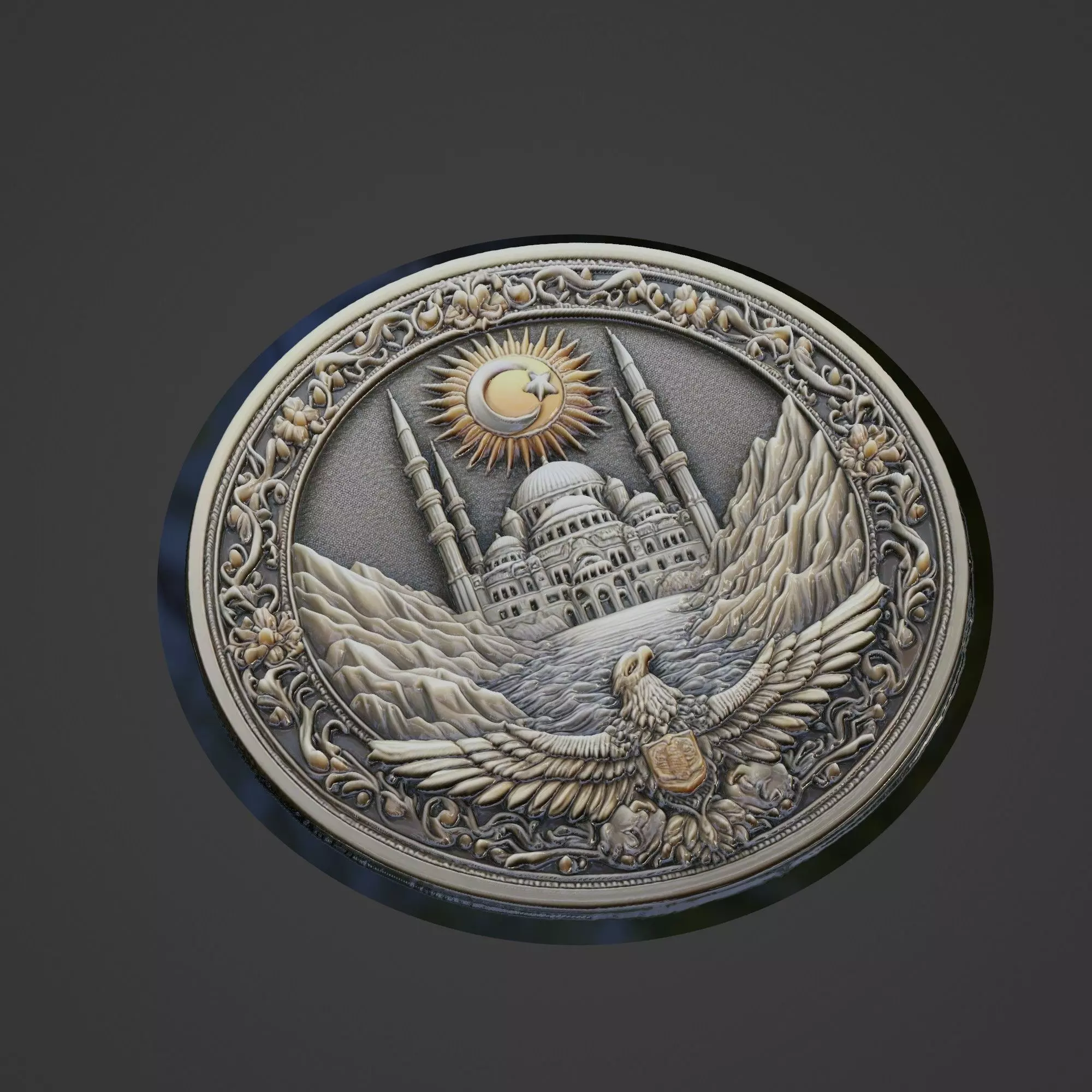Turkey Country Medallion 3D print model_0