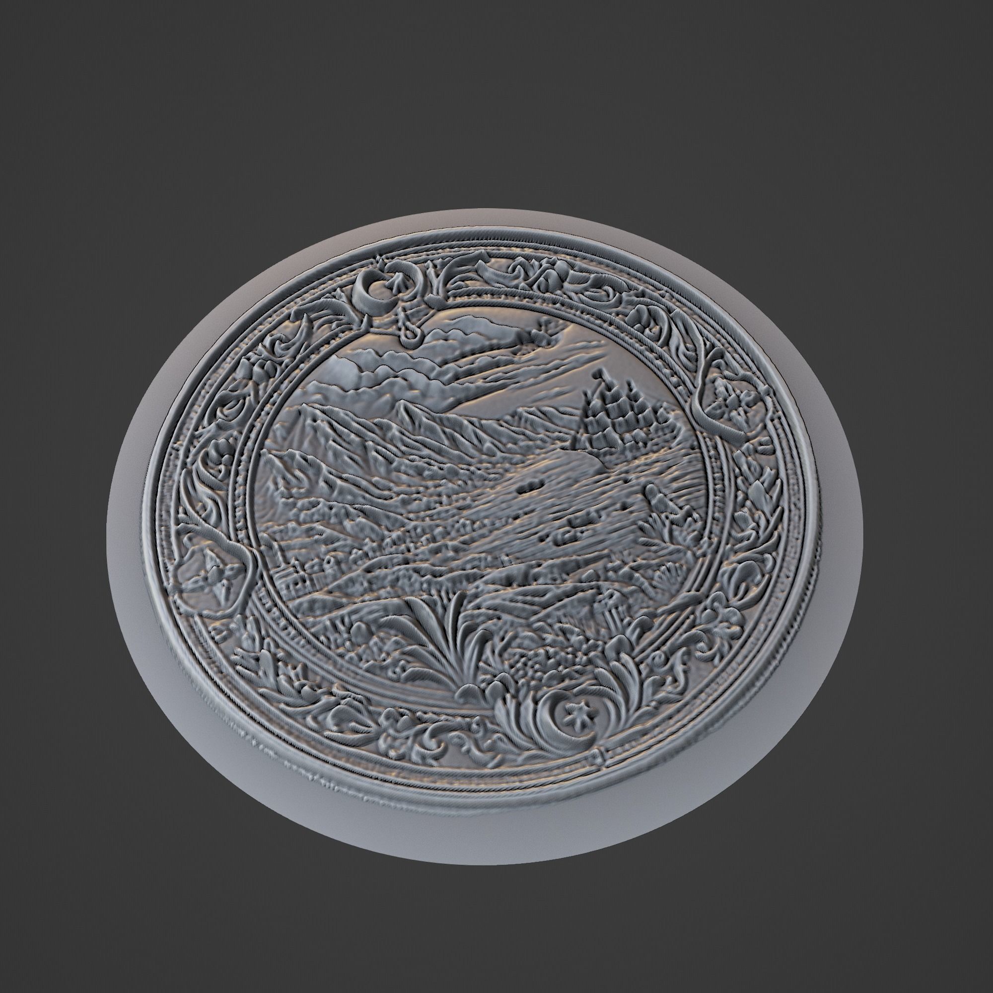 Turkey Country Medallion 3D print model_1
