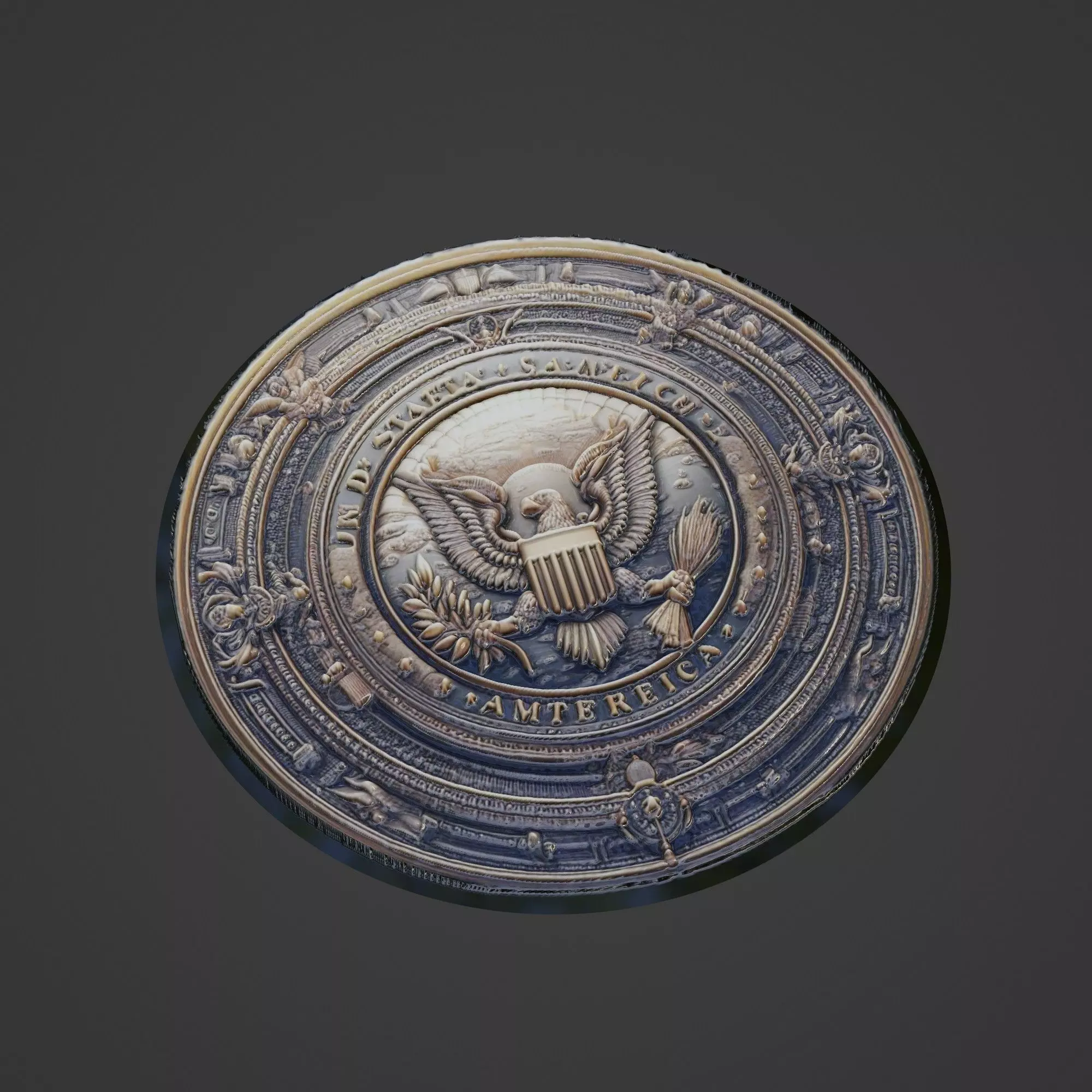 United States of America Country Medallion 3D print model_0