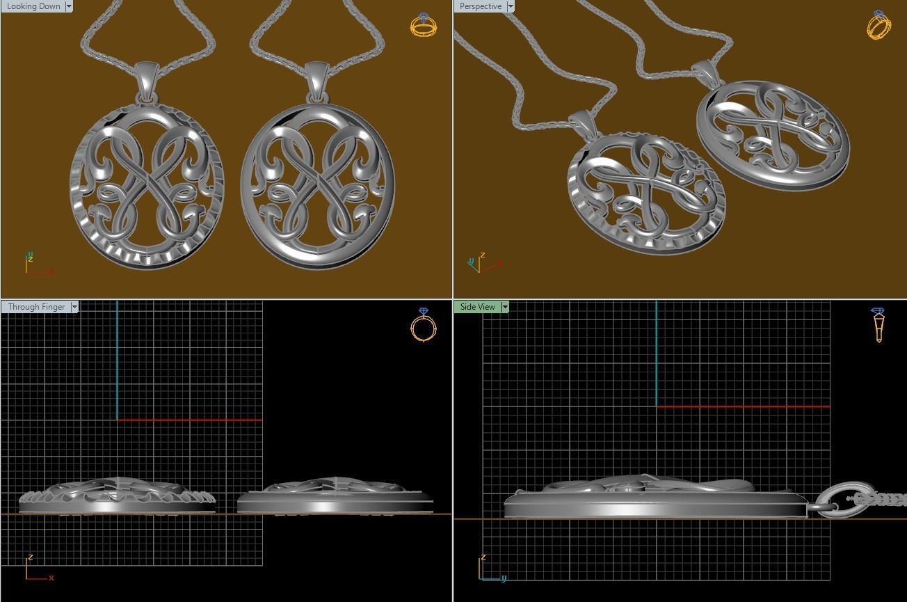 Celtic Knot Pendant Plain Necklace Models 3DM STL 3D print model_4