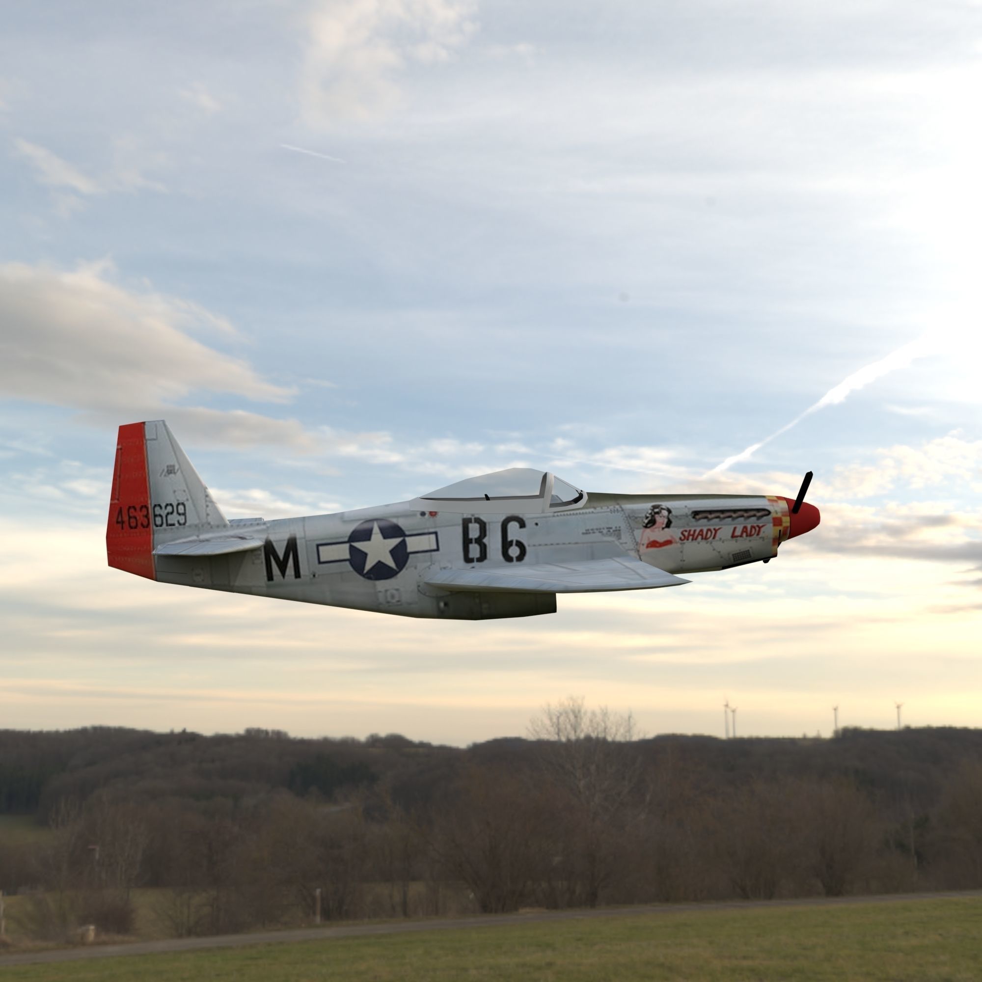 North American P-51 Mustang 3D model_4