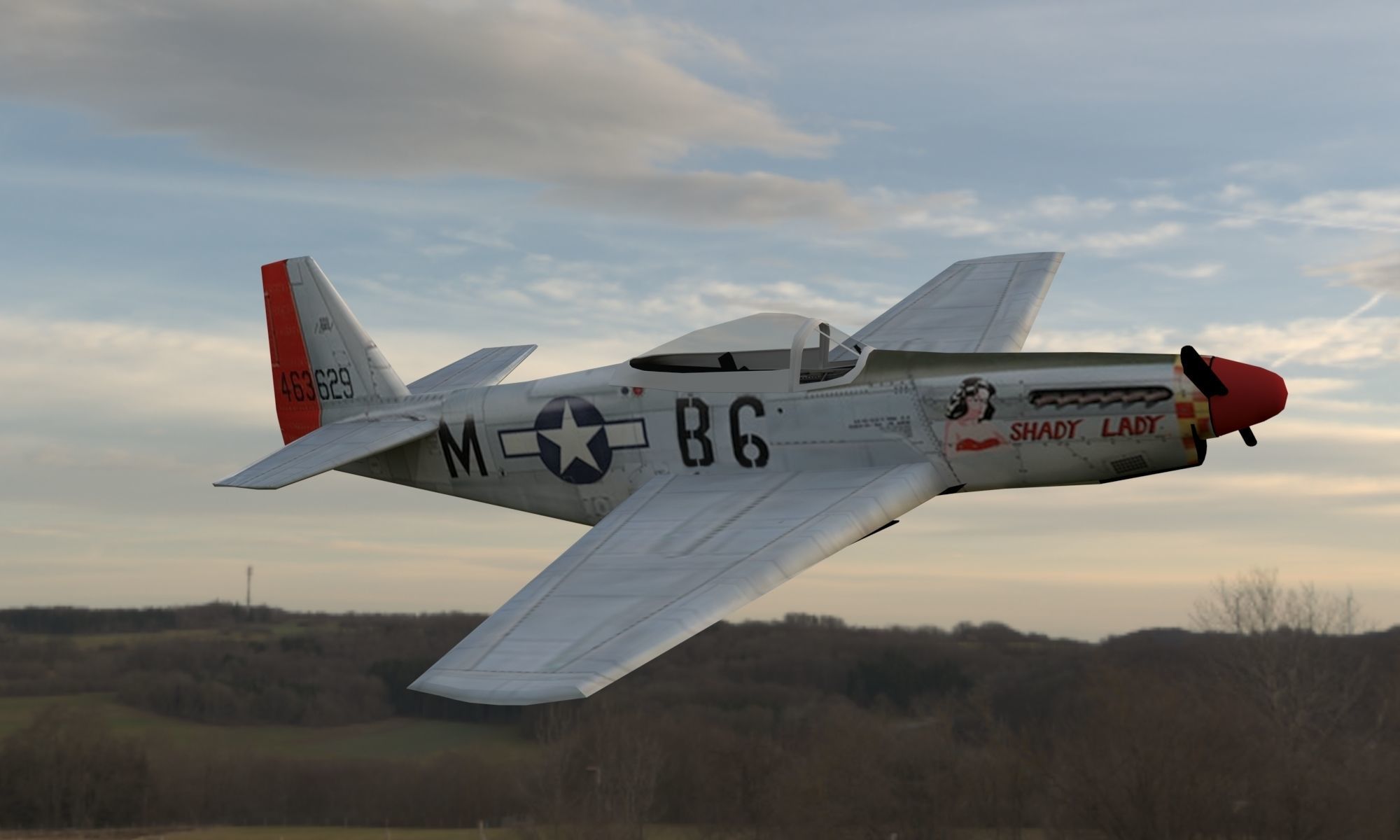 North American P-51 Mustang 3D model_5