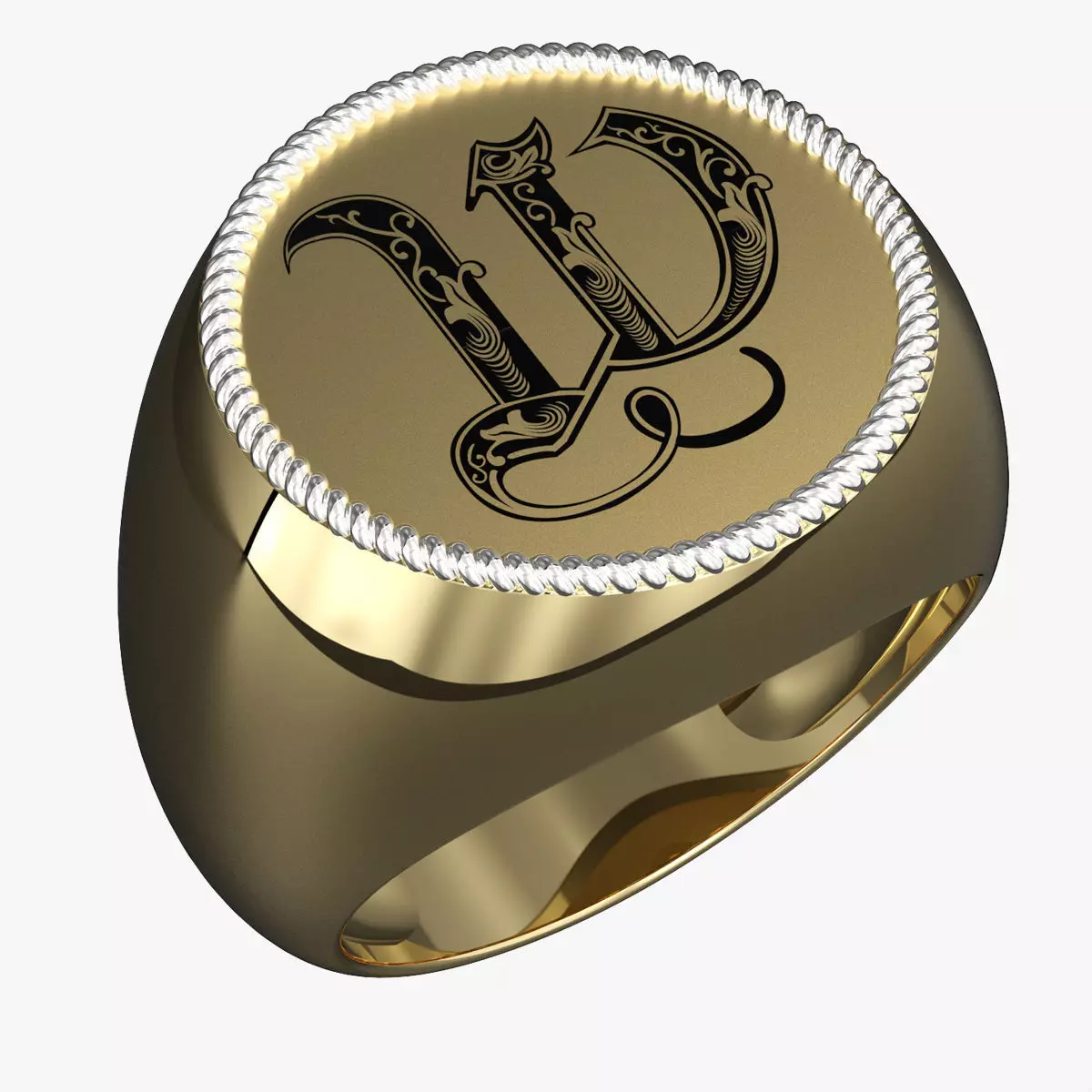 Jewelry alphabet Ring W 3D print model