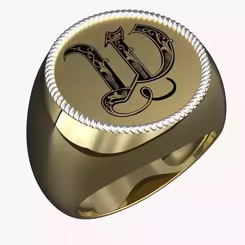 Jewelry alphabet Ring W