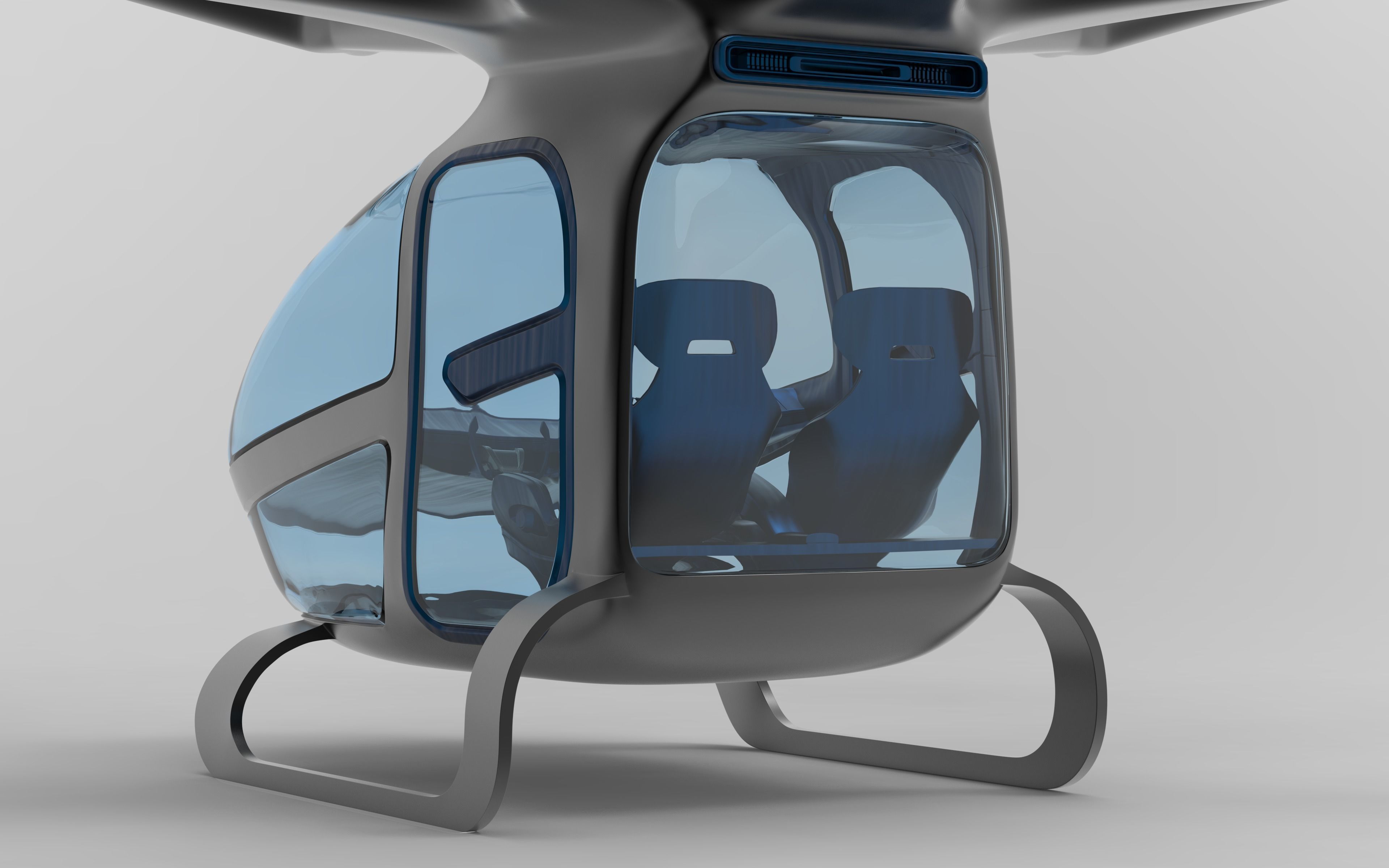 Drone Air Taxi Low-poly 3D model_7