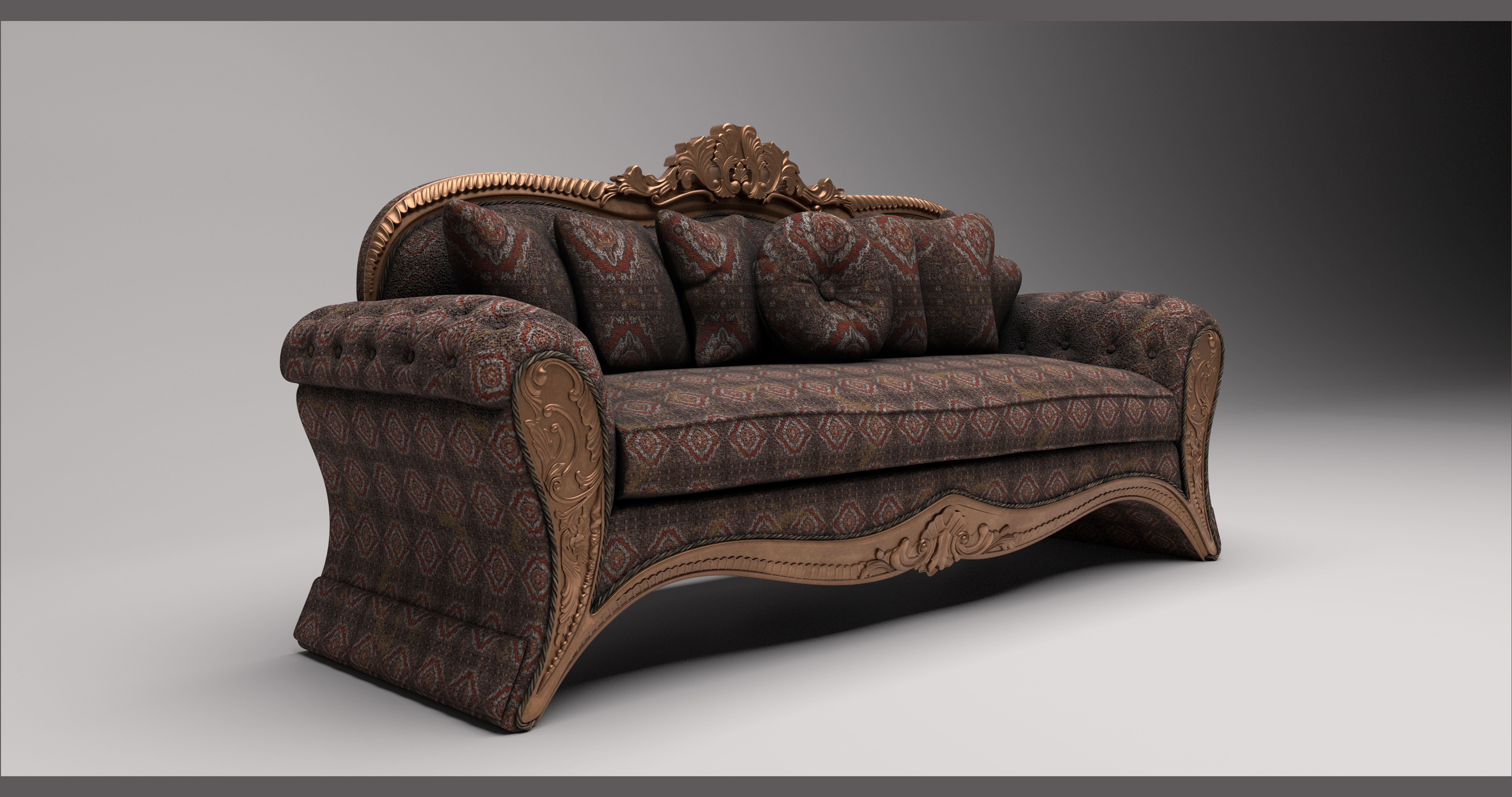 Polyester Sofa vesgantti 2 seater sofa 3D model_2