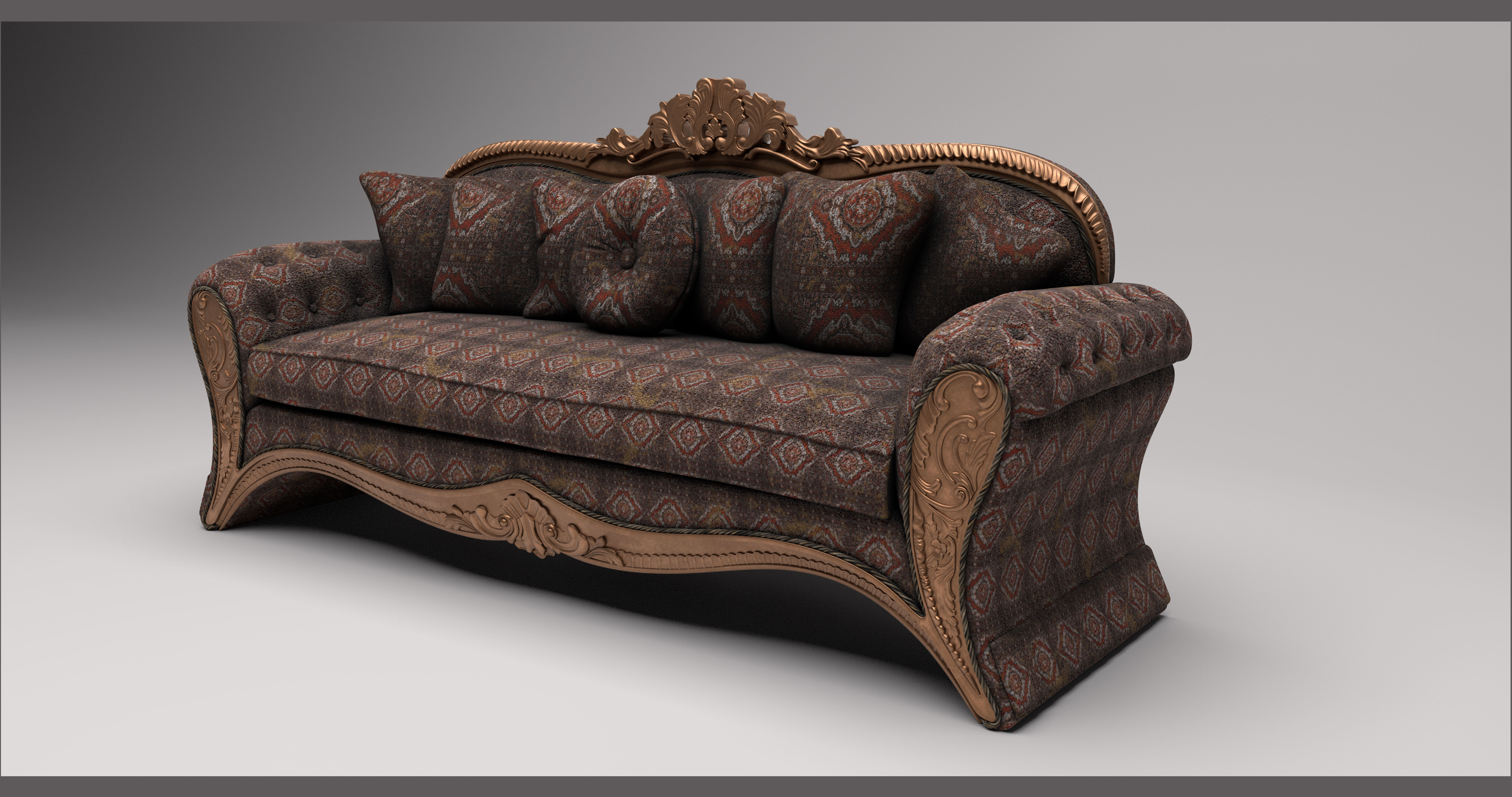 Polyester Sofa vesgantti 2 seater sofa 3D model_3