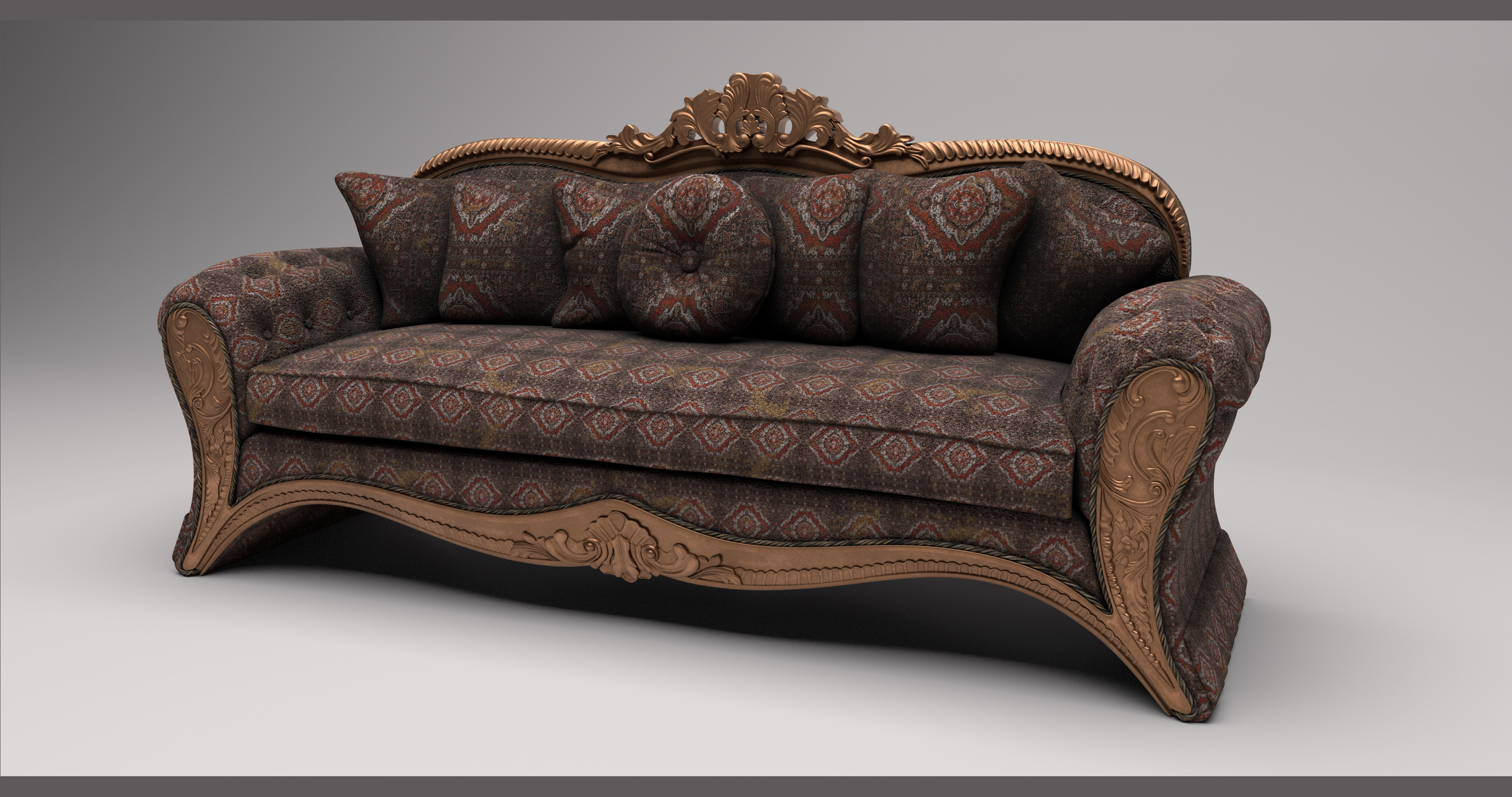 Polyester Sofa vesgantti 2 seater sofa 3D model_1